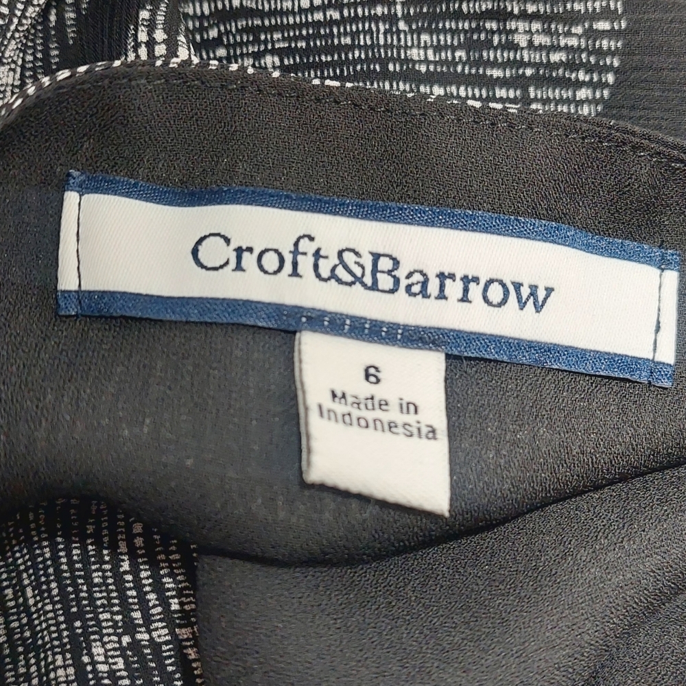 Croft & Barrow Women's Size 6 Dress Sleeveless Black Gray - Picture 8 of 11